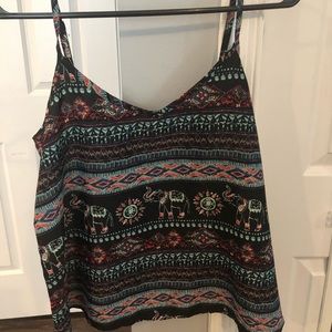 loose v neck multicolored tank top